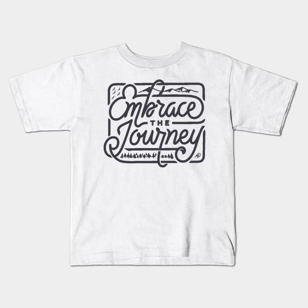 Embrace The Journey Kids T-Shirt by chrissyloo